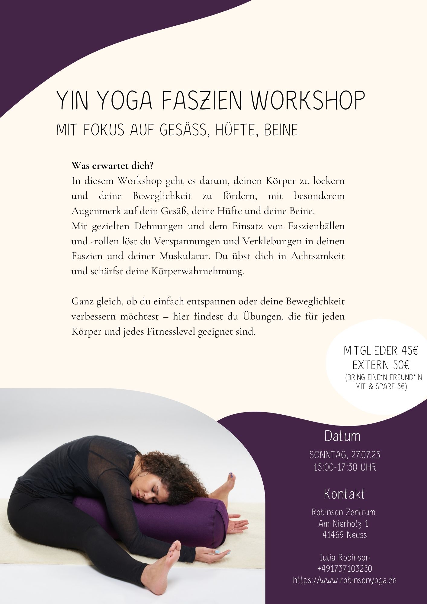 workshop Yin Yoga Workshop Flyer