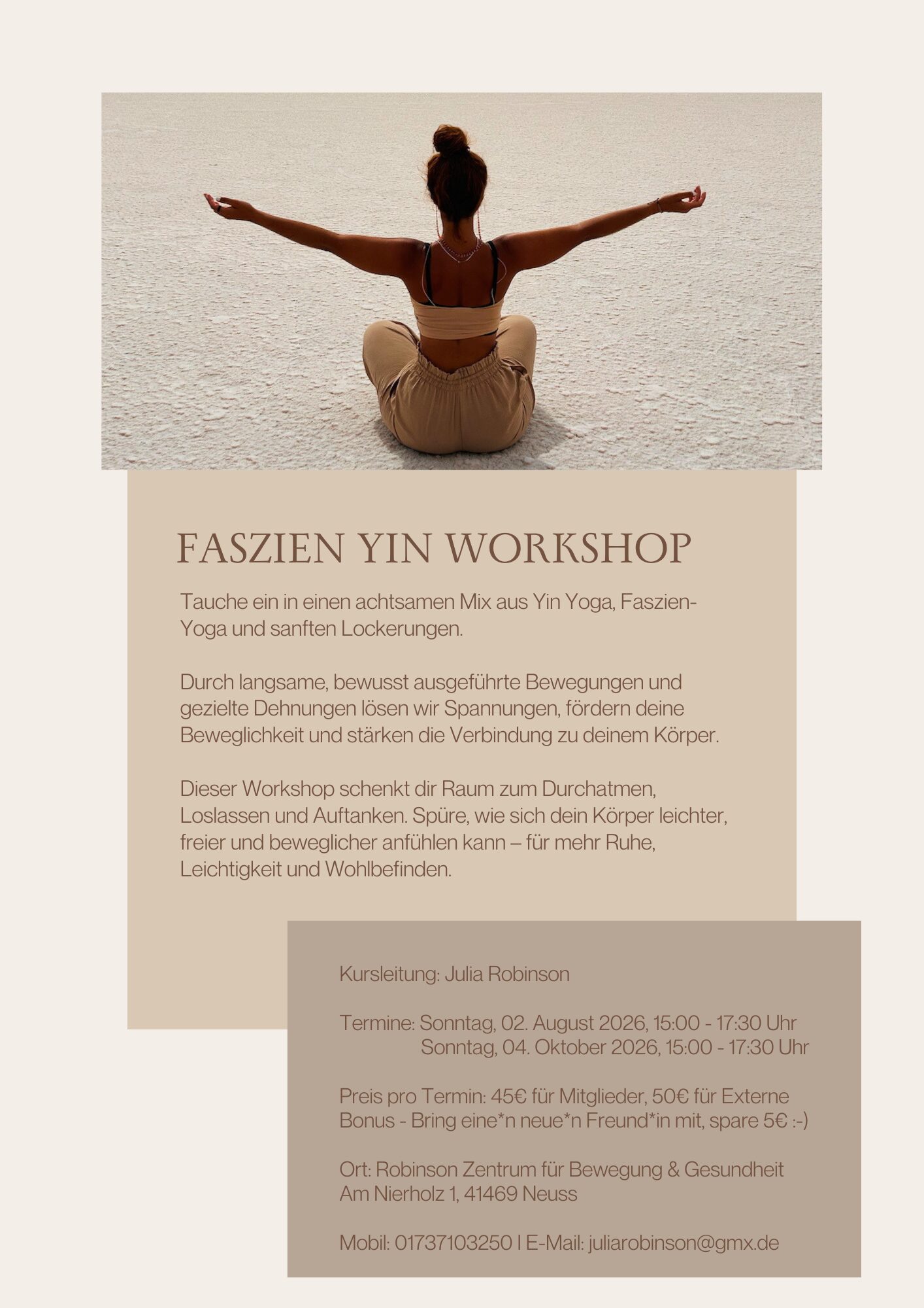 Yin Yoga Workshop Flyer